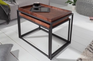 SET 2 MASUTE DE CAFEA, ELEMENTS DIN METAL SI BLAT DIN LEMN FAG, COD 39719 - Img 3