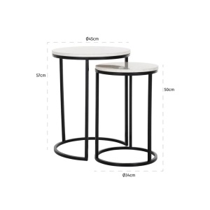 SET 2 MASUTE DE CAFEA LEXINGTON, 7050, CONFECTIONAT DIN METAL SI MARMURA DE CARRARA, STIL MODERN - Img 3