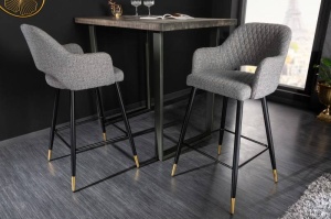 SET 2 SCAUNE BAR, PARIS, TEXTIL GRI, COD 41513, STIL RETRO - Img 2