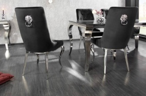 SET 2 SCAUNE, CLASIC, BAROC, DIN METAL SI CATIFEA NEAGRA, COD 41504 - Img 3