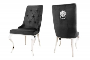 SET 2 SCAUNE, CLASIC, BAROC, DIN METAL SI CATIFEA NEAGRA, COD 41504 - Img 7