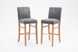 SET 2 SCAUNE DE BAR GRI VINTAGE VALENTINO 38569 - DESIGN VINTAGE
