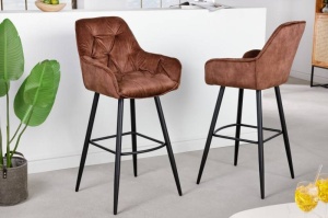 SET 2 SCAUNE DE BAR, MILANO, DIN CATIFEA MARO SI METAL, DESIGN MODERN