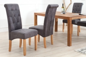 SET 2 SCAUNE, DIN MICROFIBRA GRI, VALENTINO, DESIGN VINTAGE, ARTIM GROUP SELECTION - Img 3