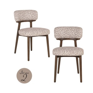 SET 2 SCAUNE DINIG BASKER NATURAL GEO, 214064, CONFECTIONAT DIN POLIESTER, LEMN MASIV SI SPUMA, MARO, STIL MODERN