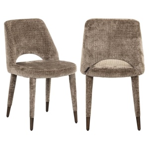 SET 2 SCAUNE DINING CECILIA STONE CHENILLE, S4486, CONFECTIONAT DIN METAL, SPUMA SI 100% POLIESTER, RICHMOND INTERIORS