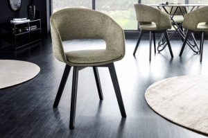 SET 2 SCAUNE DINING, NORDIC STAR, DIN LEMN SI MATERIAL DE CULOARE VERDE, COD 43425 - Img 1