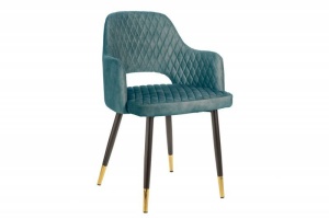 SET 2 SCAUNE DINING, PARIS, DE CULOARE VERDE PETROL, DIN CATIFEA, ASPECT RETRO, ARTIM GROUP SELECTION