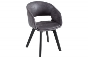 SET 2 SCAUNE, GRI ANTIC/NEGRU, NORDIC STAR, COD 38505, DESIGN SCANDINAV - Img 2