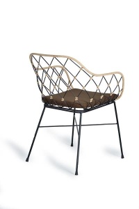 SET 2 SCAUNE MODERNE INTERIOR/EXTERIOR, ARTIM 5651, DIN RATAN SI METAL - Img 3