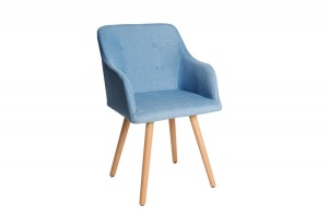 SET 2 SCAUNE NATURALE/ALBASTRU DESCHIS SCANDINAVIA 36826 DESIGN SCANDINAV - Img 2
