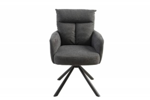SET 2 SCAUNE ROTATIVE, BIG GEORGE GRI INCHIS, TEXTIL, COD 42082, ASPECT RETRO - Img 5