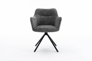 SET 2 SCAUNE ROTATIVE, VERONA, GRI, METAL SI STOFA, COD 44160, DESIGN MODERN - Img 3