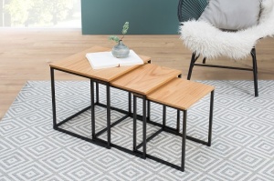 SET 3 MASUTE DE CAFEA TRIO SLIM CULOARE NATURALA STIL MODERN B2 - Img 5
