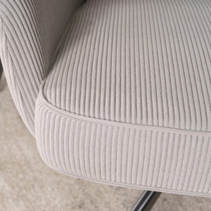 SET 4 SCAUNE, ARTIM MEBLE, REALIZAT DIN MATERIAL CATIFEA RAIAT GRI SI METAL, STIL MODERN - Img 3