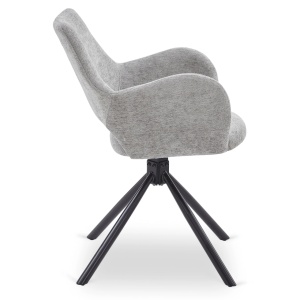 SET 4 SCAUNE, ARTIM MEBLE, REALIZAT DIN MATERIAL TEXTIL BOUCLE GRI SI METAL, STIL MODERN - Img 8