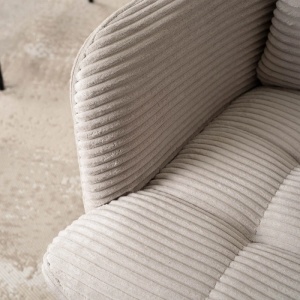 SET 4 SCAUNE ROTATIVE, ARTIM MEBLE, REALIZAT DIN MATERIAL CATIFEA RAIAT GRI SI METAL, STIL MODERN - Img 4