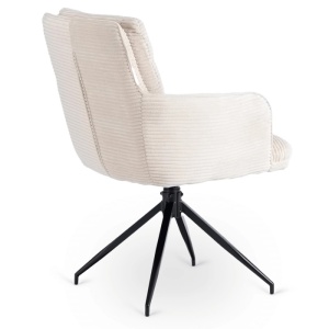 SET 4 SCAUNE ROTATIVE, ARTIM MEBLE, REALIZAT DIN MATERIAL CATIFEA RAIAT CREM SI METAL, STIL MODERN - Img 8