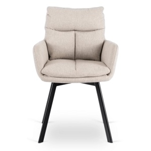 SET 4 SCAUNE ROTATIVE, ARTIM MEBLE, REALIZAT DIN MATERIAL TEXTIL BEJ SI CADRUL DIN METAL, STIL MODERN - Img 6