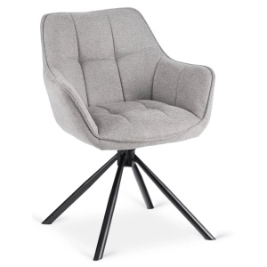 SET 4 SCAUNE ROTATIVE, ARTIM MEBLE, REALIZAT DIN MATERIAL TEXTIL GRI SI CADRUL DIN METAL, STIL MODERN - Img 5