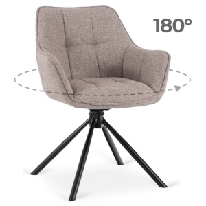 SET 4 SCAUNE ROTATIVE, ARTIM MEBLE, REALIZAT DIN MATERIAL TEXTIL CAPPUCCINO SI CADRUL DIN METAL, STIL MODERN - Img 11