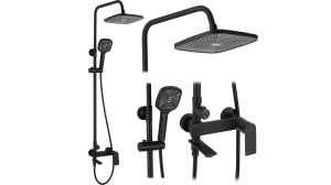 SET DE DUS REA STORM, NEGRU MAT, DIN ALAMA, CALITATE SUPERIOARA