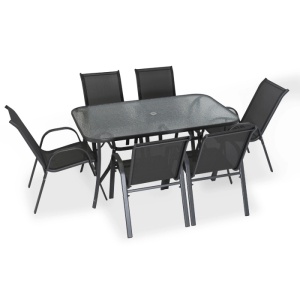 SET DE GRADINA/TERASA, NEBRASKA, ARTIM MEBLE, DIN METAL SI STICLA, CULOARE NEAGRA, ARTIM MEBLE - Img 3