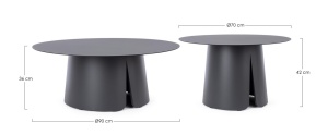 SET DE MASUTE DE CAFEA BRYAN, NEGRE, CONFECTIONAT DIN ALUMINIU, STIL MODERN - Img 3