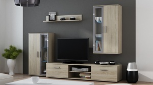 SET LIVING CU LED DORA STEJAR SONOMA/GRI DESIGN MODERN CM