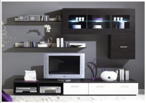 SET LIVING CU LED LOGO I WENGE/ALB LUCIOS DESIGN MODERN CM