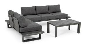 SET LOUNGE DE GRADINA/TERASA KONNOR, GRI ANTRACIT, CONFECTIONAT DIN ALUMINIU SI TEXTIL, STIL MODERN