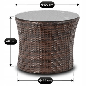 SET MOBILIER DE GRADINA/TERASA, FRIO, ARTIM MEBLE, DIN TEHNORATAN, TEXTIL SI STICLA, CULOARE MARO/BEJ - Img 9