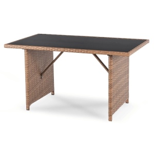 SET MOBILIER DE GRADINA/TERASA, LIMPIO, ARTIM MEBLE, DIN TEHNORATAN, TEXTIL SI STICLA, CULOARE MARO/NEGRU - Img 4