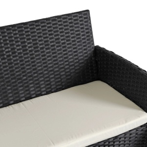 SET MOBILIER DE GRADINA/TERASA, MISSISSIPI, DIN METAL, TECHNORATAN, TEXTIL SI STICLA, CULOARE NEGRU/BEJ, ARTIM MEBLE - Img 9