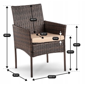 SET MOBILIER GRADINA, ARTIM MEBLE, MASA SI 4 SCAUNE, REALIZAT DIN POLIRATAN, CULOARE MARO/BEJ, STIL MODERN - Img 8