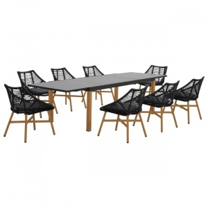 SET TERASA, MASA SI 8 SCAUNE, METAL SI RATAN, ARTIM GROUP COLLECTION