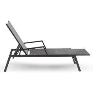 SEZLONG, ARTIM MEBLE, REALIZAT DIN TEHNORATAN SI METAL, CULOARE NEAGRA, STIL MODERN - Img 3