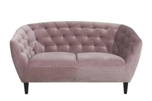 SOFA CONFORTABILA, RIA 2 ROZ PRAFUIT, CU TAPITERIE DIN TEXTIL SI LEMN, STIL SCANDINAV B2