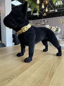 STATUETA DECORATIVA DOG SPIKE, NEAGRA, DIN POLIRASINA, STIL MODERN, B2