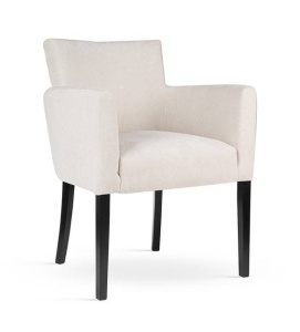 STOC 2 BUC!!! SCAUN DINING AZURRO, CREM/NEGRU, TAPITERIE DIN CATIFEA SI PICIOARE DIN LEMN, STIL MODERN