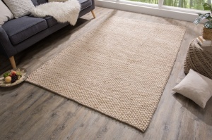 STOC!!! COVOR WOOL 240X160CM, BEJ, DIN LANA, DESIGN MODERN