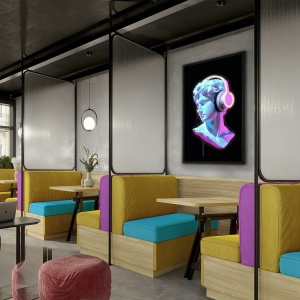 TABLOU DECORATIV CU LED, BUSTO 120CM, PANZA IMPRIMATA, DESIGN EXCLUSIV - Img 3