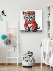 TABLOU DECORATIV KITTY 694931, PICTURA ACRILICA PE PANZA, STIL MODERN, SCHULLER