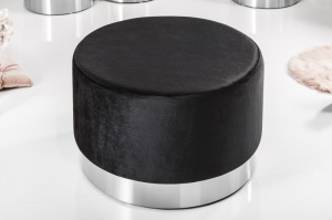 TABURET BAROCK 39606 NEGRU/ARGINTIU STIL MODERN ELEGANT