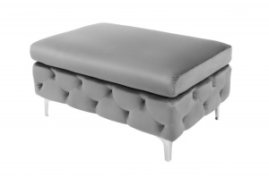 TABURET BAROCK 39608 GRI CU TAPITERIE DIN CATIFE STIL MODERN - Img 6