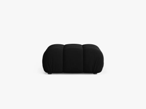 TABURET BELLIS, NEGRU, CU TAPITERIE DIN CATIFEA BLUVEL, MICADONI
