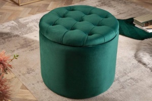 TABURET CU SPATIU DEPOZITARE, BAROCK VERDE, COD 40737, DIN CATIFEA - Img 2