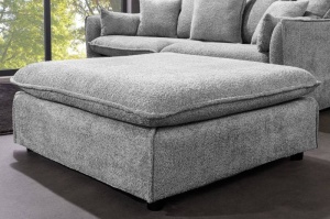 TABURET/MASUTA DE CAFEA MATERIAL BOUCLE 100CM, CULOARE GRI, DESIGN MODERN