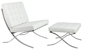 TABURET-SUPORT PENTRU PICIOARE BARCELON PRESTIGE PLUS ALB/CROM, STIL MODERN - Img 5