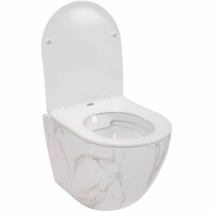 VAS DE TOALETA SUSPENDAT REA CARLOS SLIM RIMLESS, AIAX SHINY, DIN CERAMICA, CALITATE SUPERIOARA - Img 3
